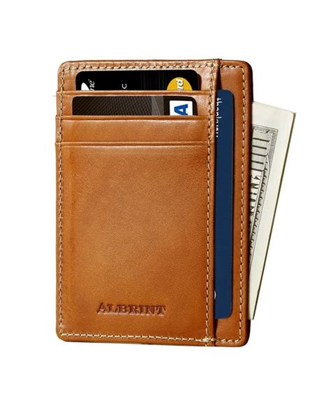 albrint front pocket minimalist wallet rfid leather slim card holder|minimalist card holder wallet.